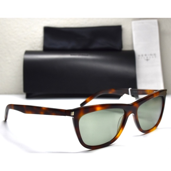 SAINT LAURENT SL515 003 WOMEN HAVANA GREEN CAT EYE SUNGLASSES. 58mm - Picture 6 of 16